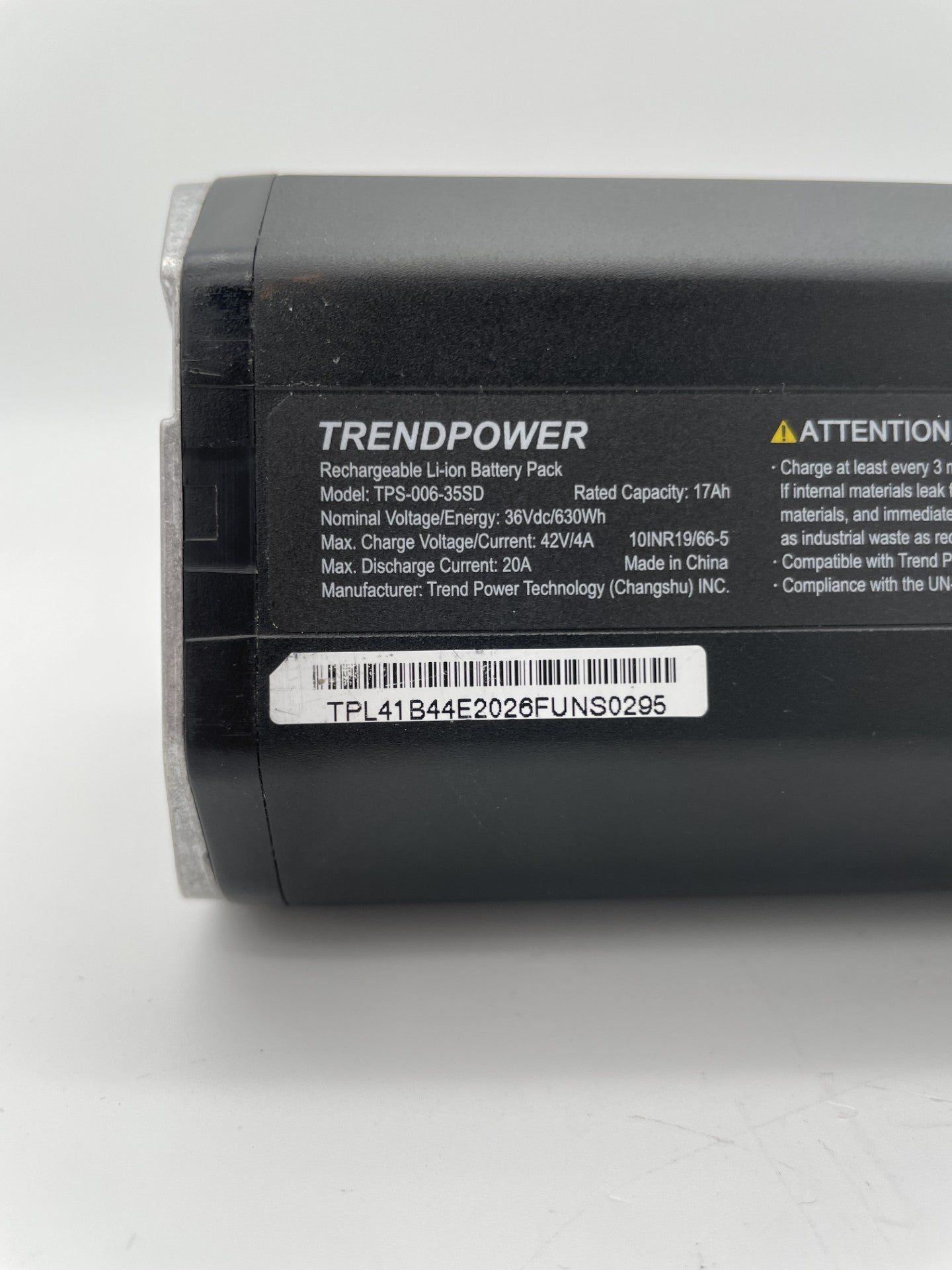 Trendpower TPS-006-35SD Shimano E-Bike Akku Battery 36V, 630Wh, 17Ah Intube 1 km